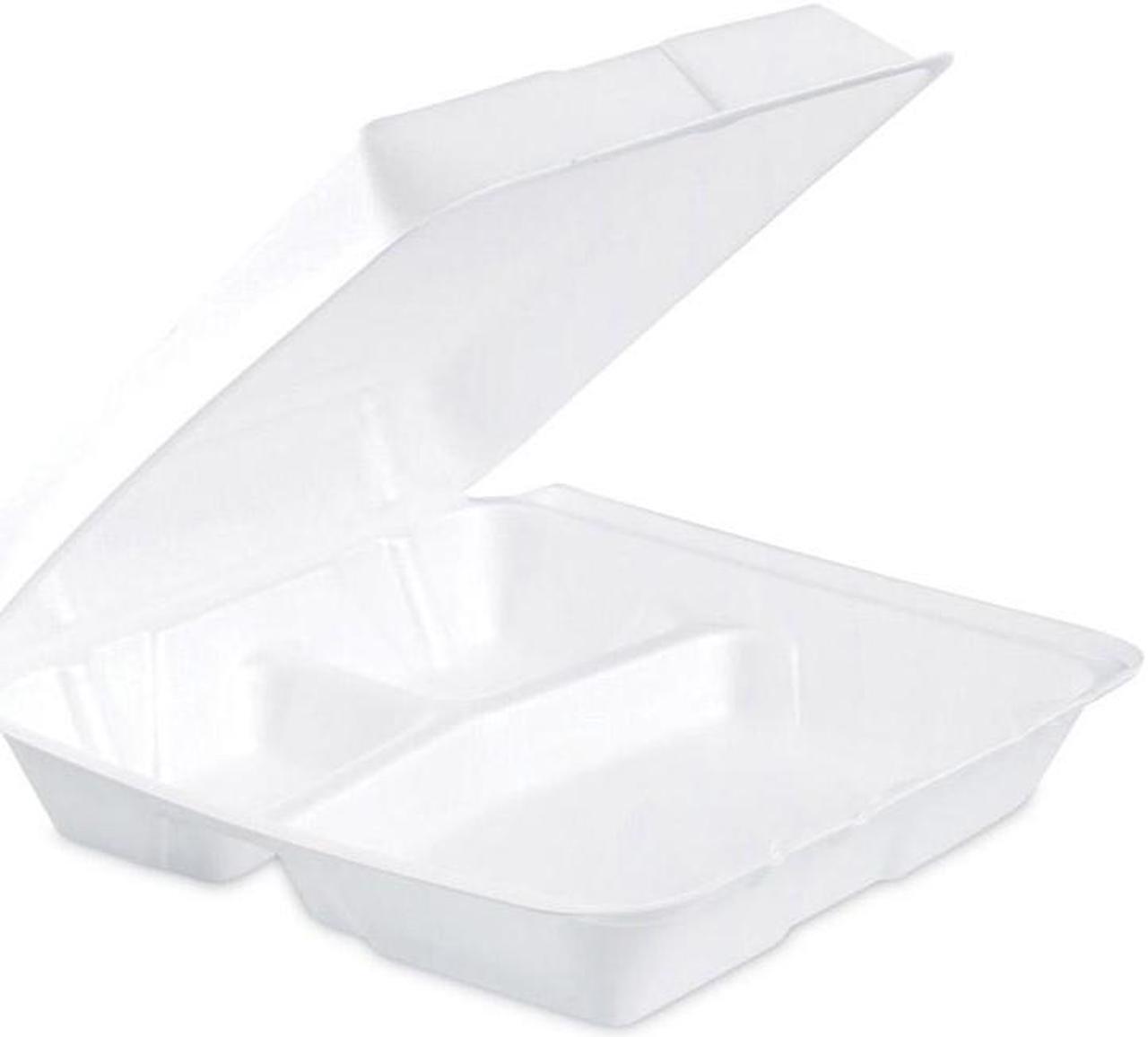Main image of Dart Insulated Foam Hinged Lid 3 Compartment Containers White 400 Count 95HT3