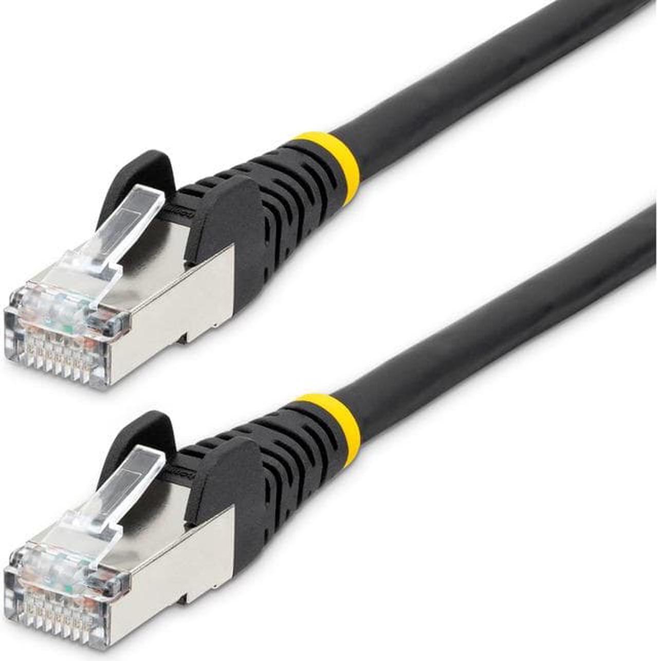 StarTech 25ft CAT6a Ethernet Cable Black Low Smoke Zero Halogen LSZH 10 GbE 100W PoE S/FTP Snagless RJ-45 Network Patch Cord NLBK25FCAT6APATCH