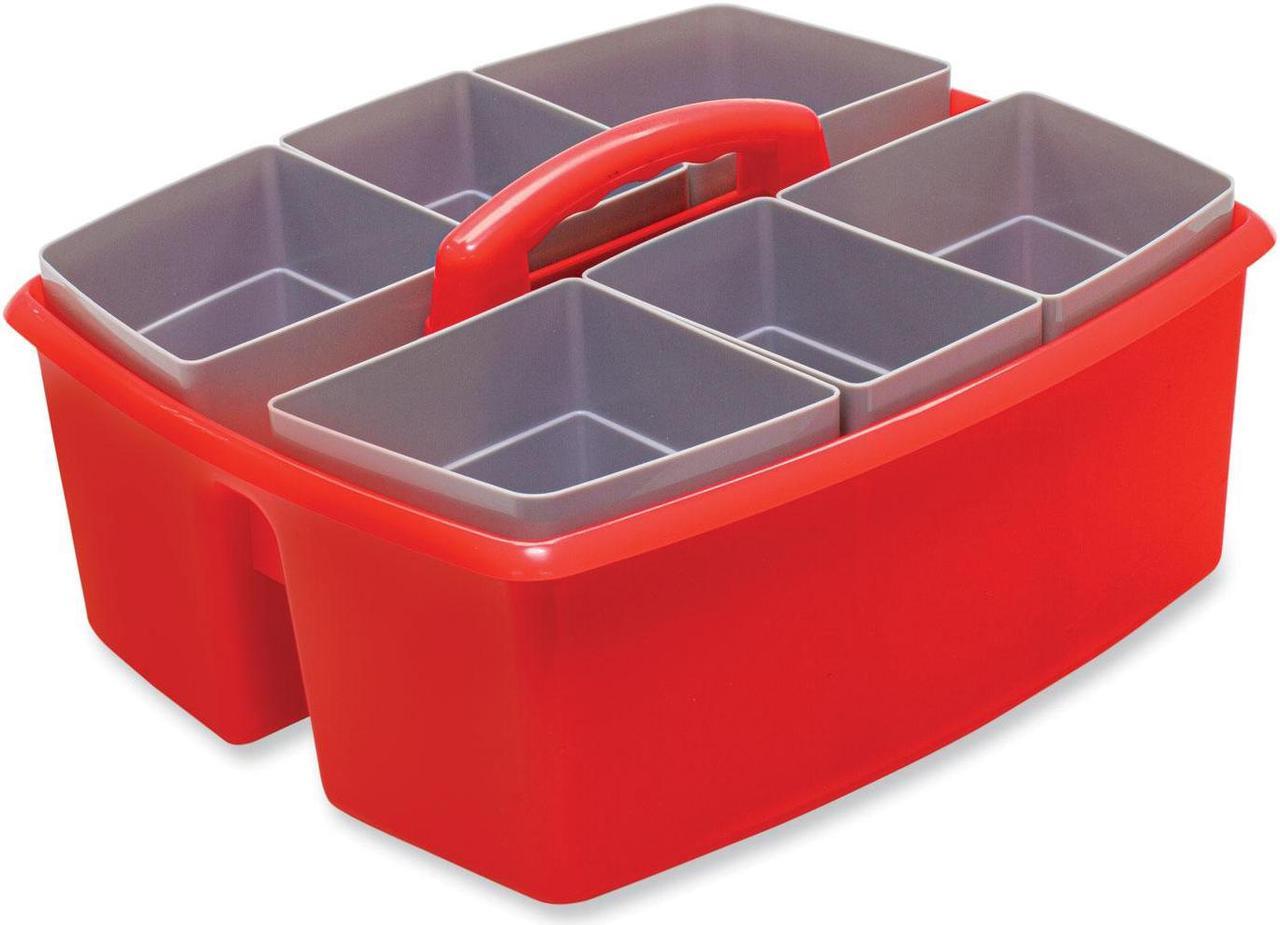 Alt view image 7 of 7 - Storex Large Caddy with Sorting Cups Red 2 Pack (00981U02C)