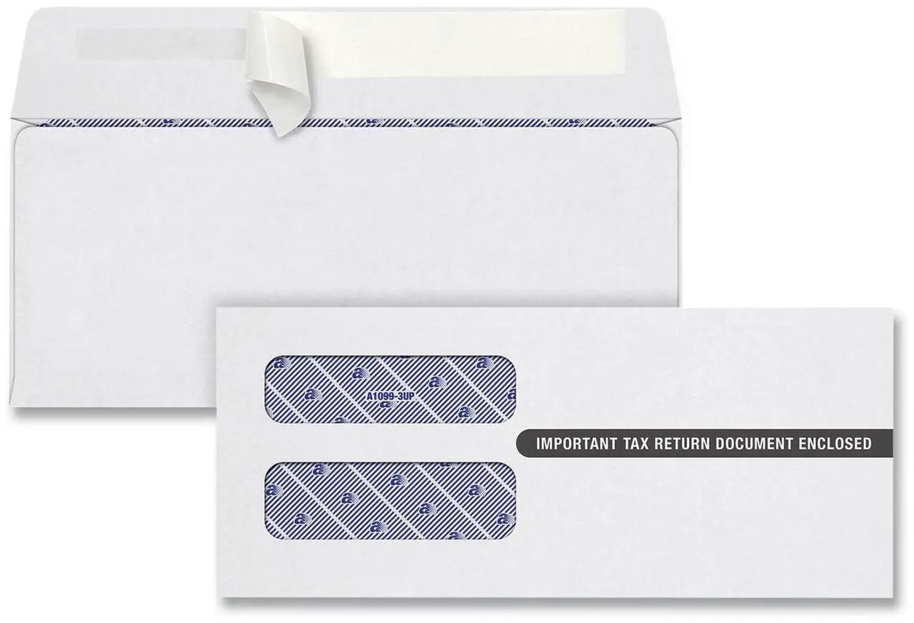 Alt view image 2 of 4 - Tops 1099 Double Window Envelope, 3.75 x 8.75, White, 24/PK (TOP2222PS3)