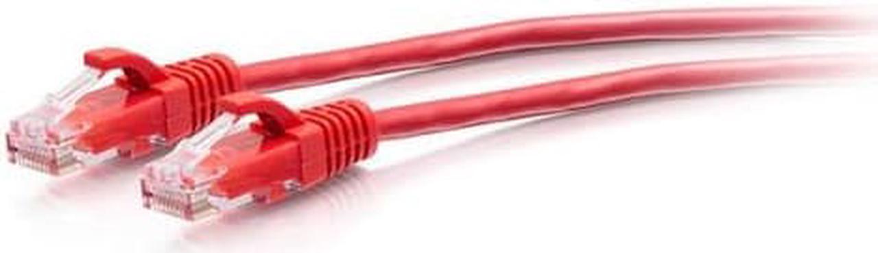 C2G 15ft Cat6a Snagless Unshielded UTP Slim Ethernet Patch Cable Red C2G30165