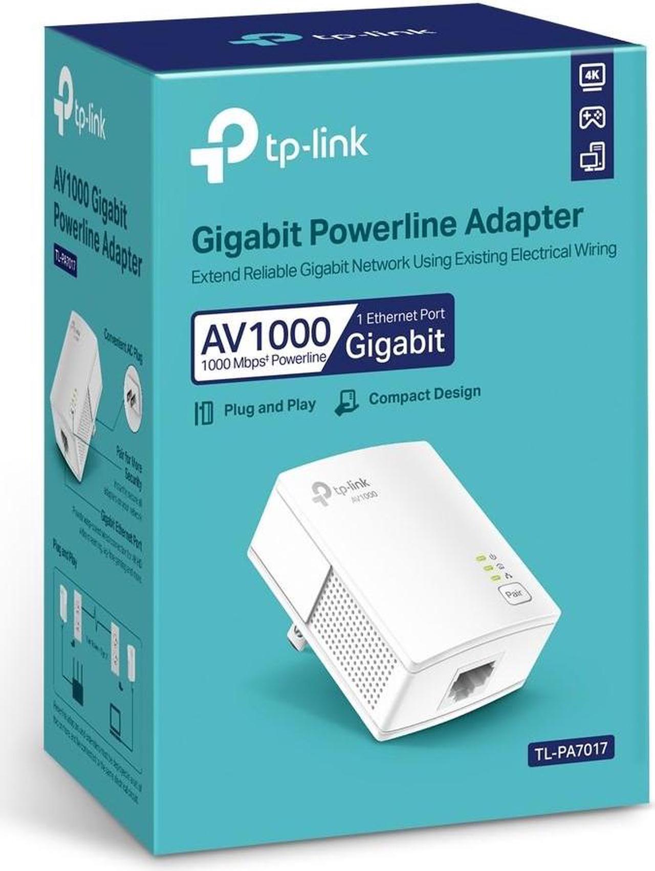 Alt view image 9 of 10 - TP-Link AV1000 Powerline Ethernet Adapter(TL-PA7017) - Gigabit Port, Plug&Play, Ethernet Over Power, Nano Size, Ideal for Smart TV, Online Gaming, Wired Connection Only, Add-on Unit