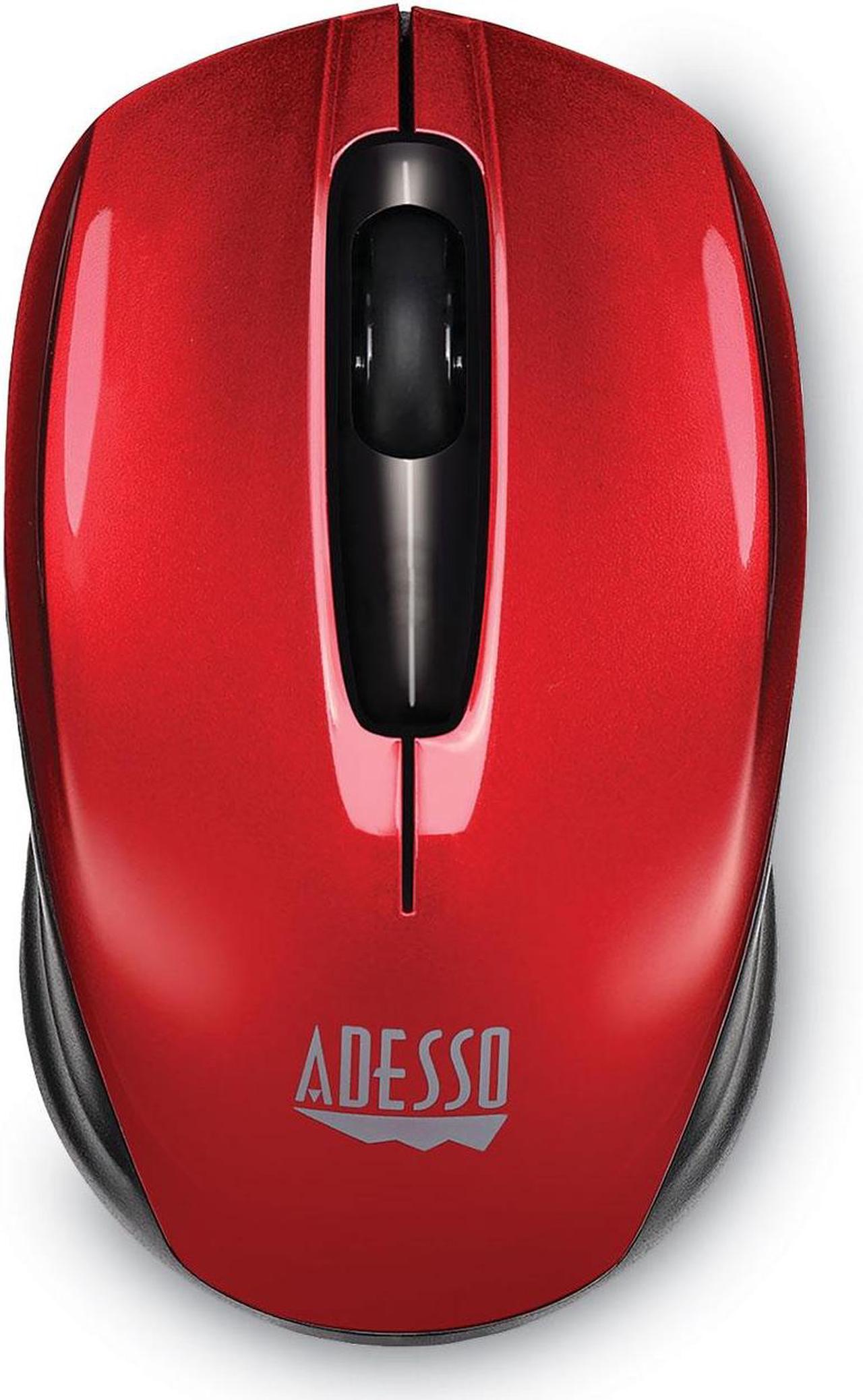 Adesso  iMouse S50R - 2.4GHz Wireless Mini Mouse - Optical - Wireless - Radio Frequency - Red - USB - 1200 dpi - Computer, Notebook - Scroll Wheel - 3 Button(s) - Symmetrical