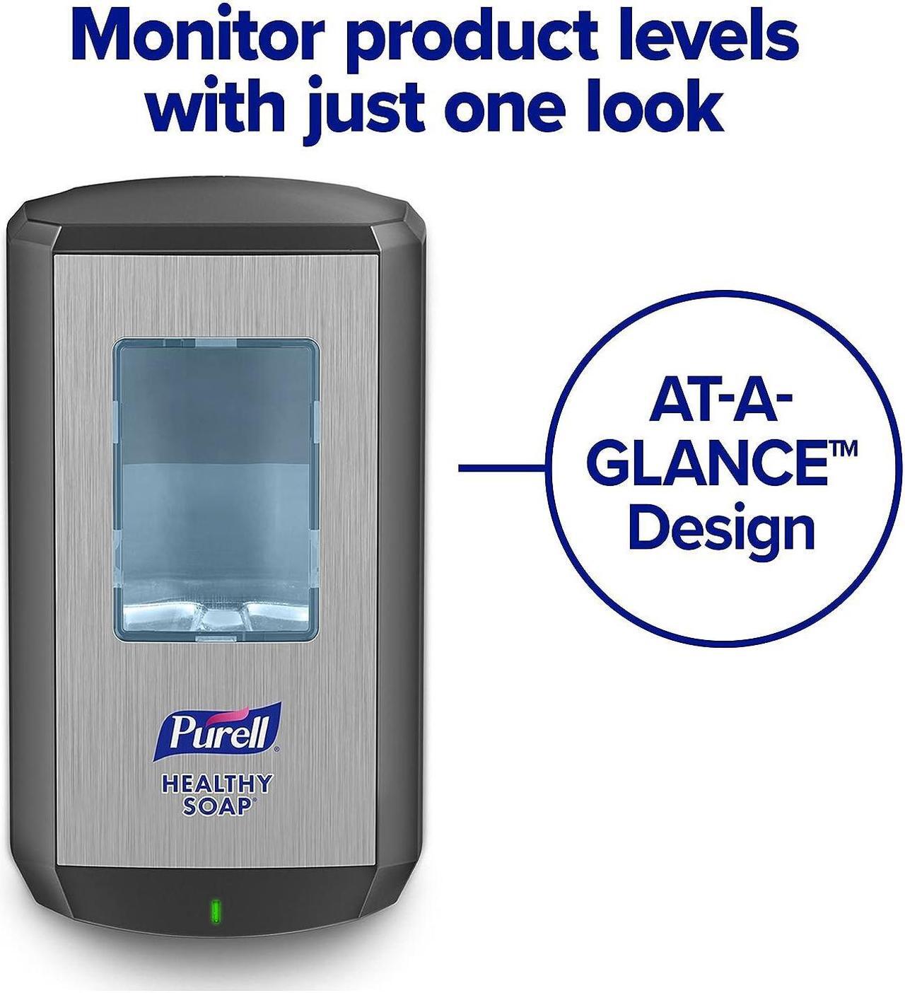Alt view image 10 of 13 - PURELL CS 6 Automatic Floor Stand Hand Sanitizer Dispenser Black/Chrome (7416-DS)