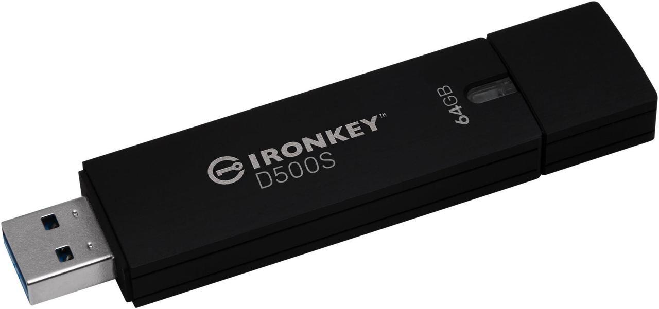 IronKey D500S 64GB USB 3.2 Gen 1 Type A Flash Drive IKD500S64GB