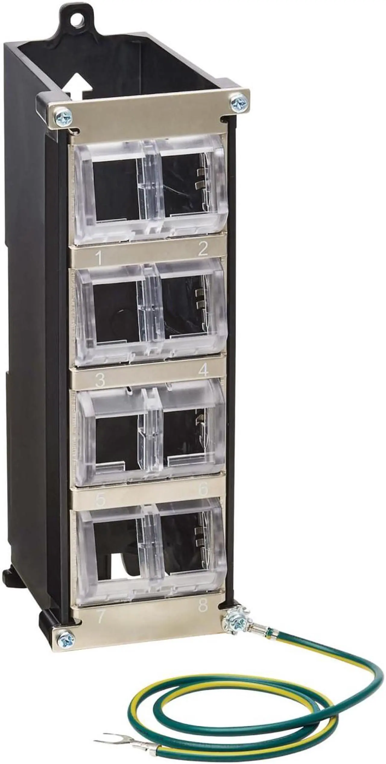 Main image of Tripp Lite 8-Port Metal DIN-Rail Mounting Keystone Patch Panel Black/Silver