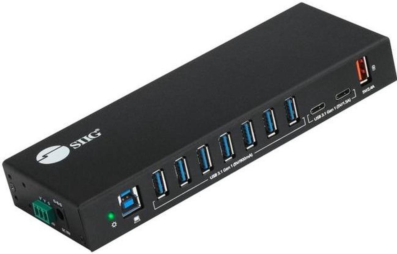 Alt view image 11 of 17 - SIIG AC IDUS0811S1 10PT Industrial USB Gen 1 Hub w Dual USBC  65W Charging