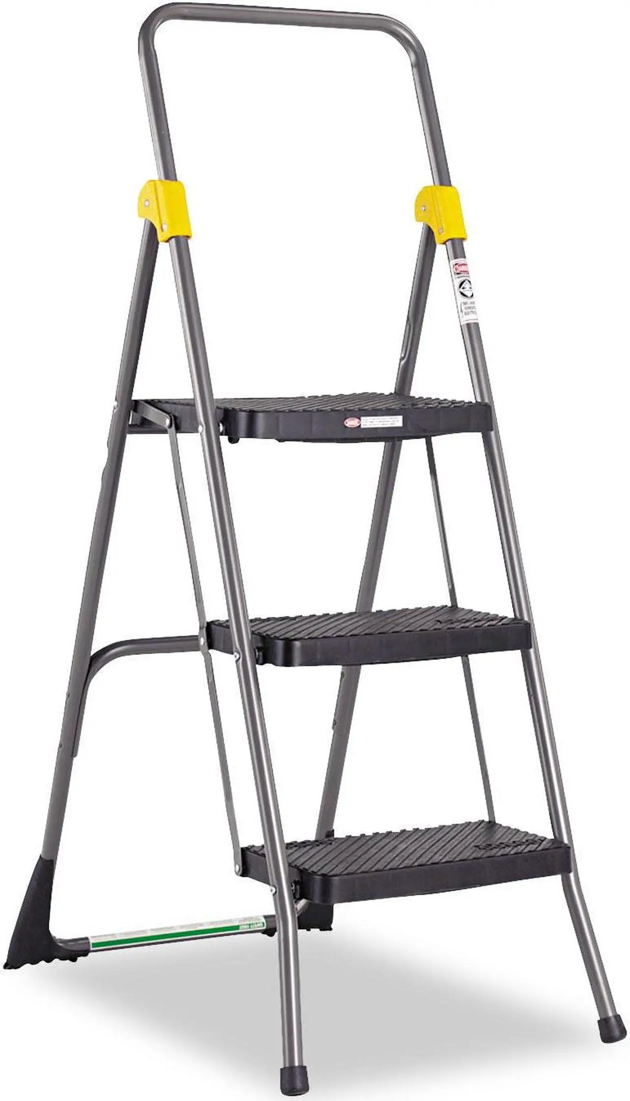 Alt view image 5 of 5 - Cosco Commercial 3-Step Folding Stool 300lb Cap 20 1/2w x 32 5/8d x 52 1/8h Gray