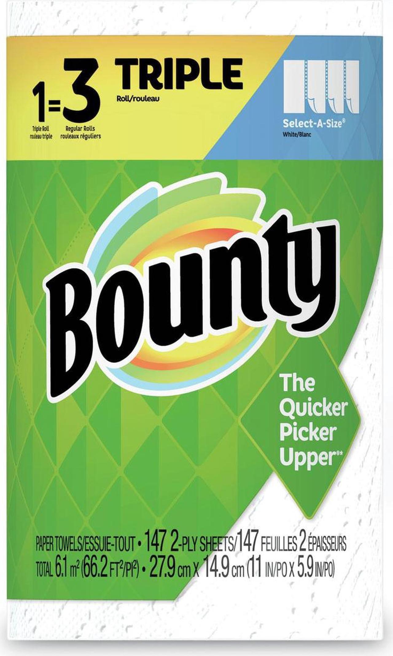 Alt view image 5 of 9 - Bounty Select-A-Size Kitchen Rolls Paper Towel 2-Ply White 147 Sheets/Roll 12
