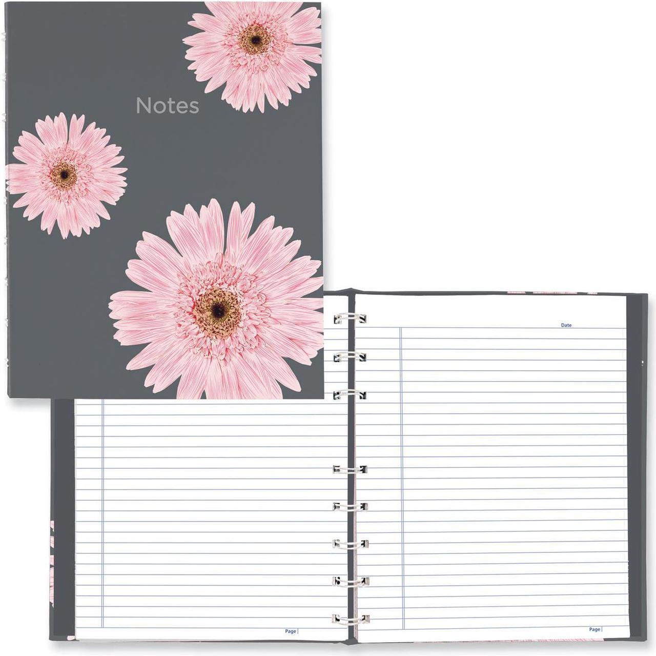 Alt view image 6 of 6 - Blueline Pink Daisy NotePro Professional Notebooks 7.25" x 9.25" College Ruled 75 Sheets Gray/Silver (A6016.01)