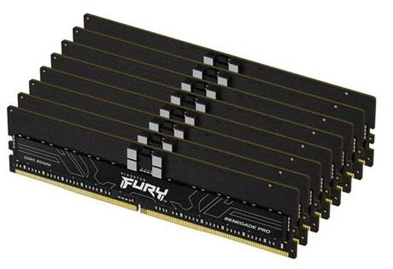 Alt view image 3 of 3 - Kingston 256GB (8 x 32GB) DDR5 5600MT/s CL28 FURY Renegade Pro RDIMM Black EXPO - For Motherboard - 256 GB (8 x 32GB) - DDR5-5600/PC5-44800 DDR5 SDRAM - 5600 MHz Dual-rank Memory - CL28 - 1.35 V - ECC