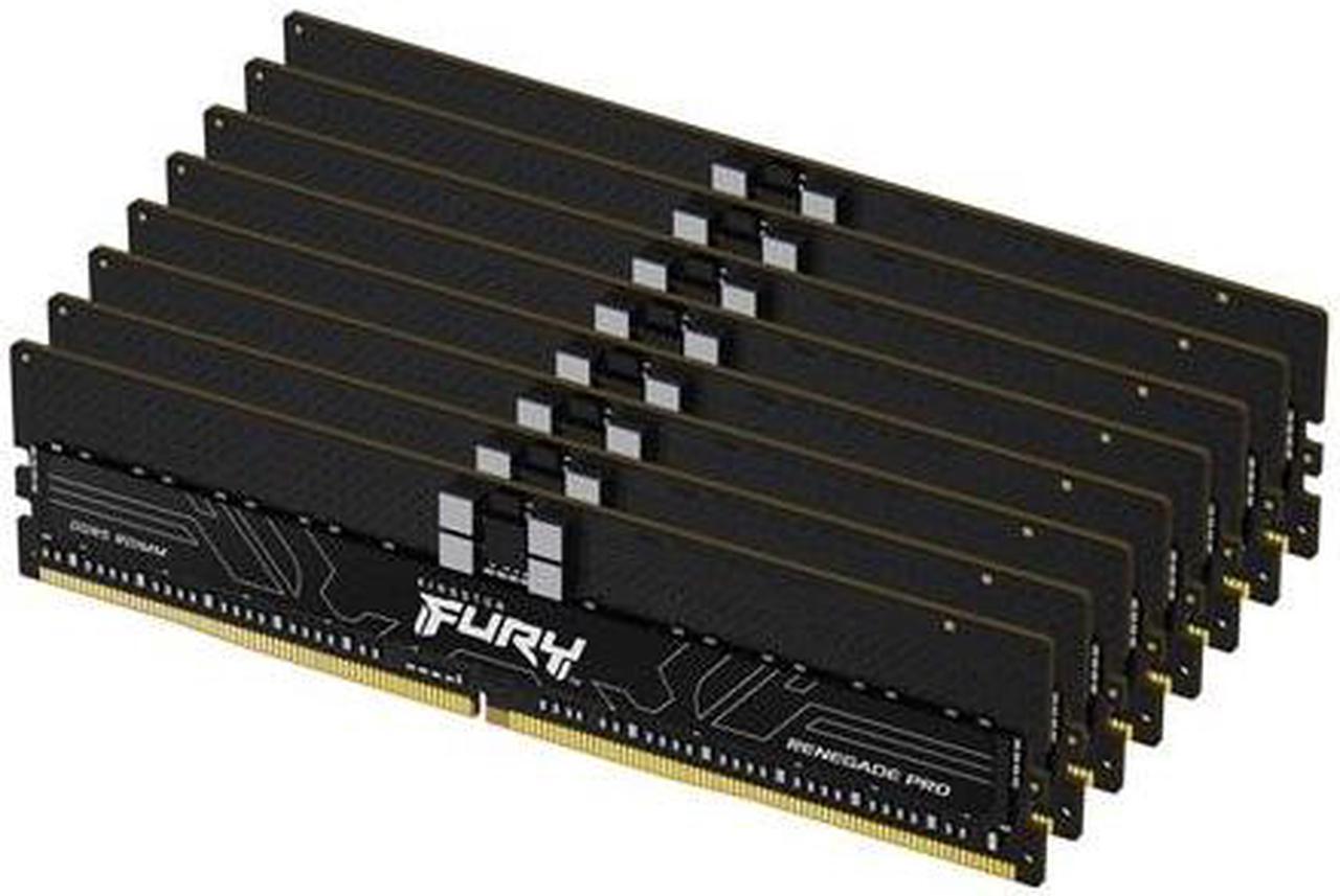 Alt view image 9 of 9 - Kingston 256GB (8 x 32GB) DDR5 6400MT/s CL32 FURY Renegade Pro RDIMM Black XMP - For Motherboard - 256 GB (8 x 32GB) - DDR5-6400/PC5-51200 DDR5 SDRAM - 6400 MHz Single-rank Memory - CL32 - 1.40 V - EC