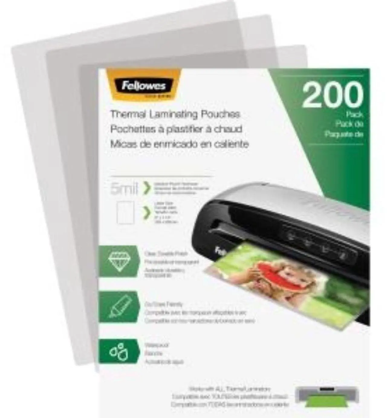 Alt view image 20 of 20 - Fellowes Laminating Pouches Letter Size Hot Pouch 9 x 11.5 5 mil 200 pack 5743601