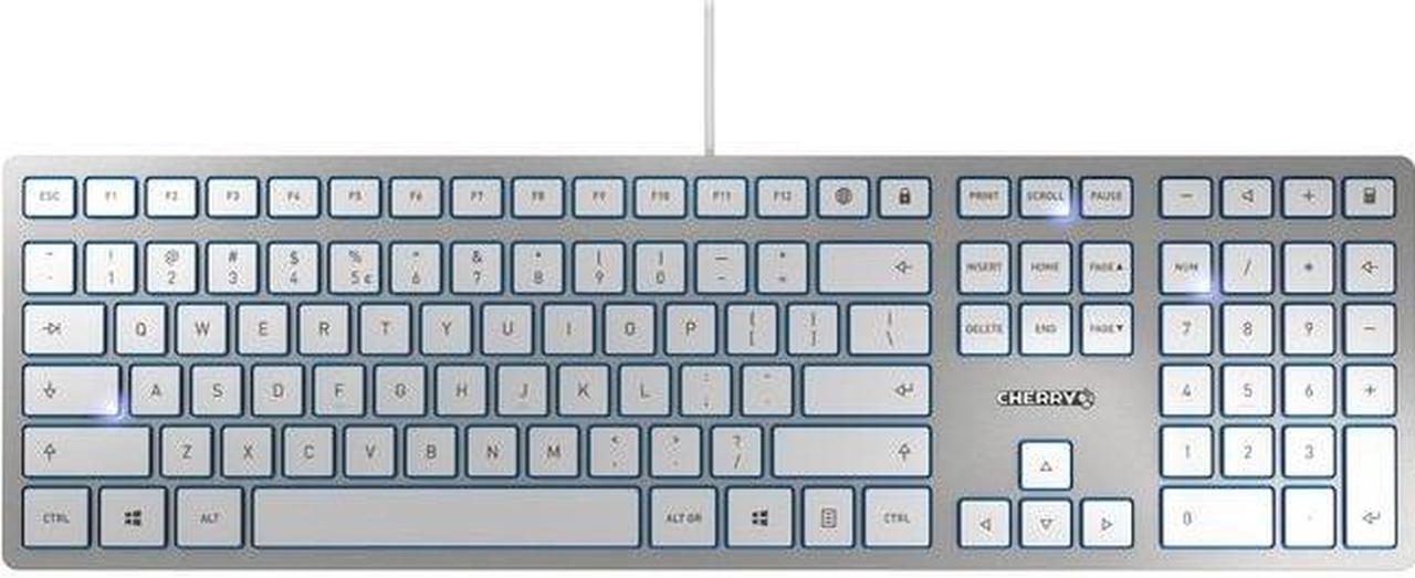 Main image of CHERRY KC 6000 Slim SX Keyswitch Euro Symbol Keyboard Silver/White