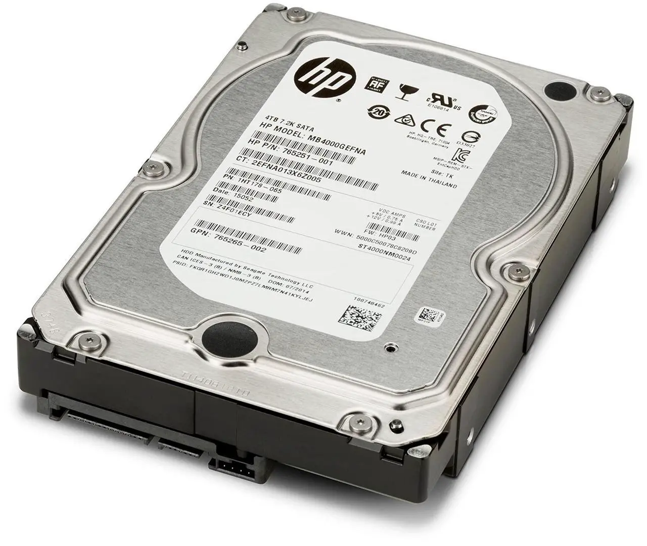 Alt view image 7 of 12 - HP K4T76AA 4TB 7200 RPM SATA 6.0Gb/s 3.5" Hard Drive