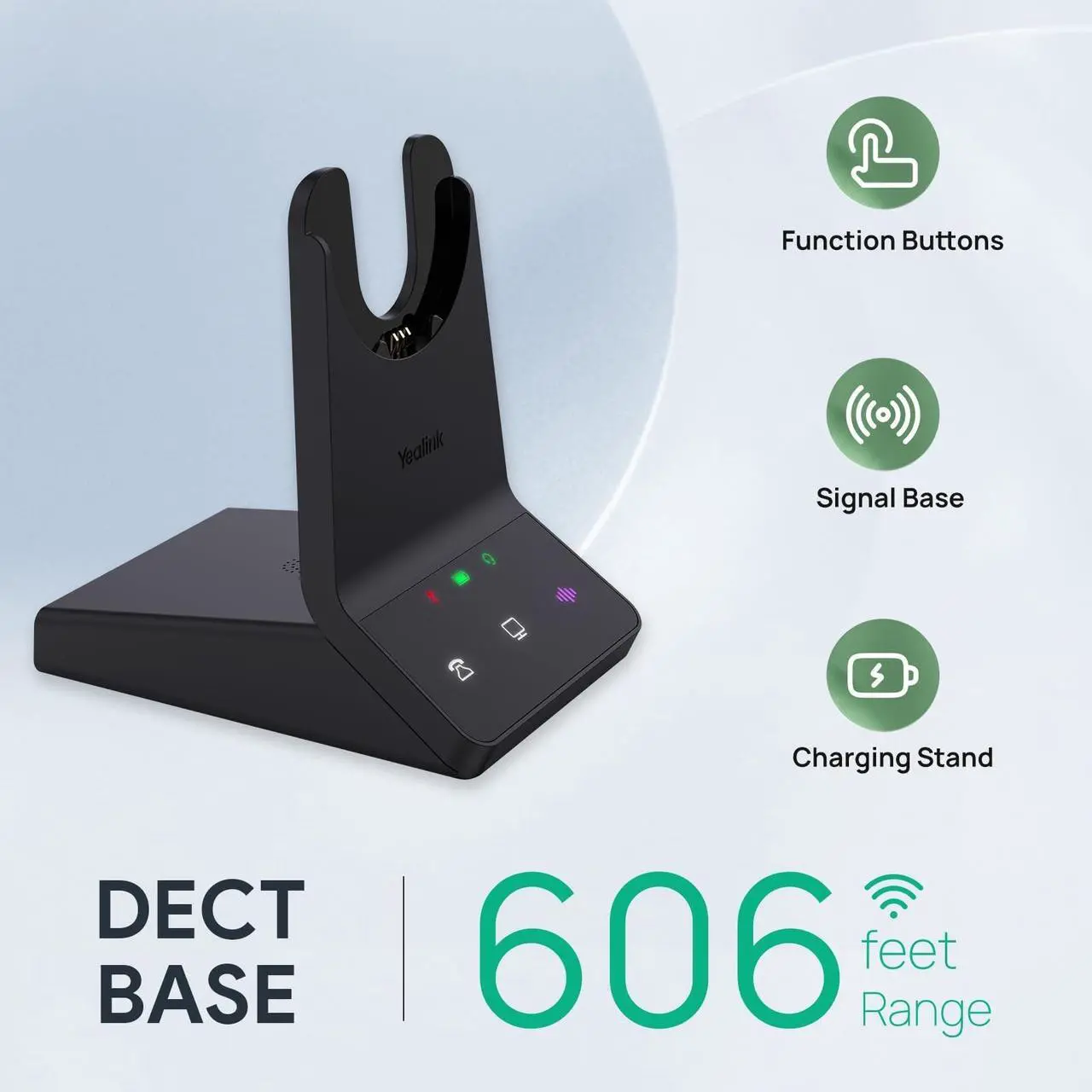 Alt view image 10 of 14 - Yealink WH64 Wireless Headset, DECT & Bluetooth Dual-Mode 606 ft Range for Teams