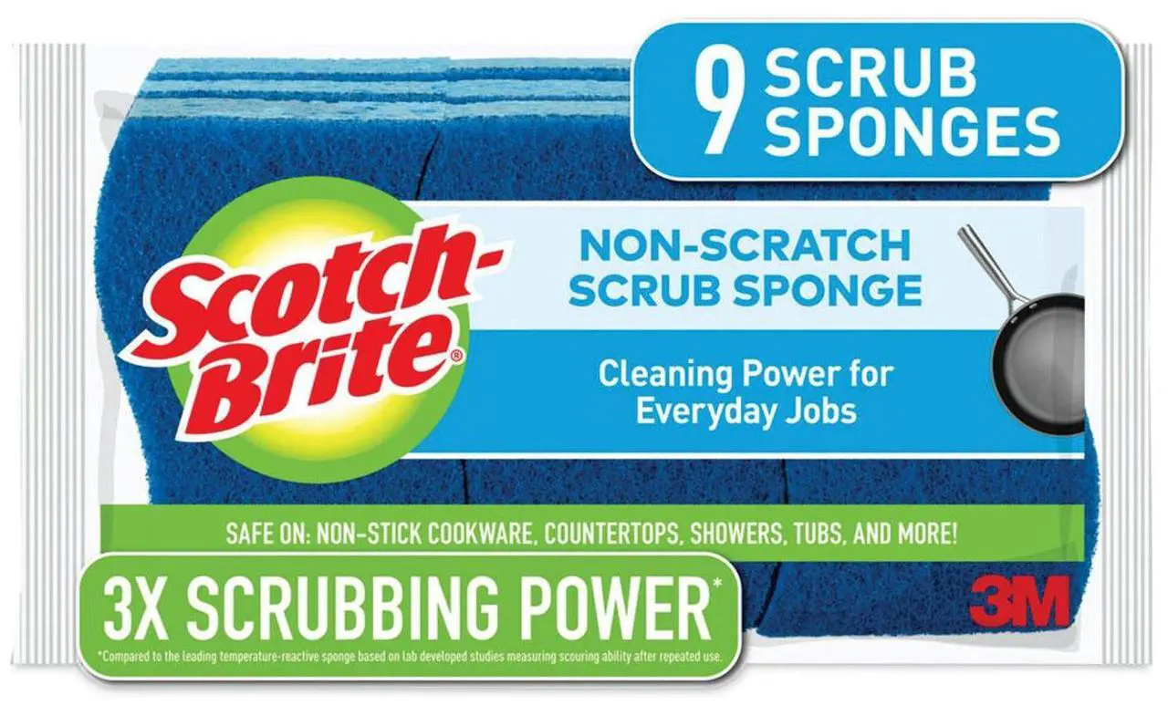 Alt view image 7 of 13 - 3M 93684 Scotch Brite 9 Pack Non-Scratch Scrub Sponges