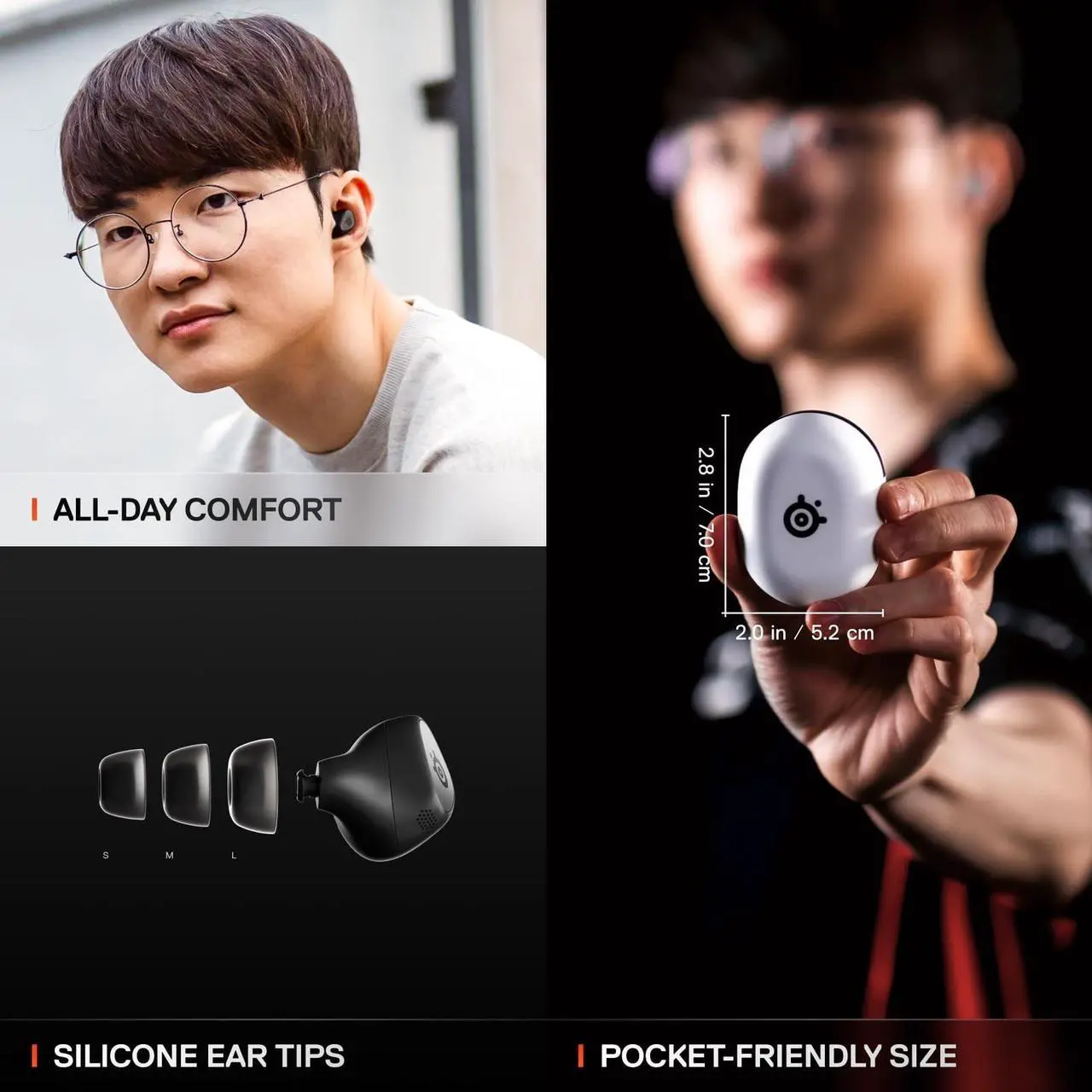 Alt view image 6 of 7 - SteelSeries Arctis GameBuds True Wireless Noise Cancelling Earbuds, Black