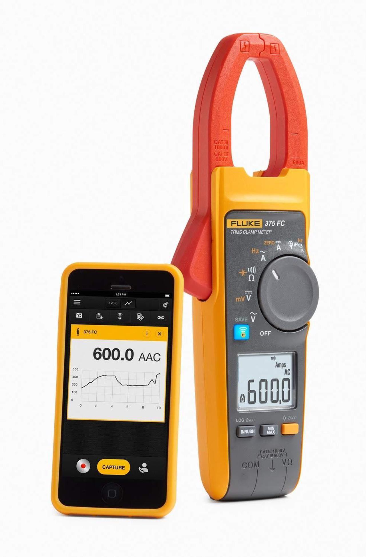 Alt view image 17 of 17 - Fluke - FLUKE-375/FC - FLUKE-375 FC - Clamp Meter, Auto, True RMS, 600 A AC, 1 kV AC, 1 kV DC, 34 mm Jaw Opening Max.