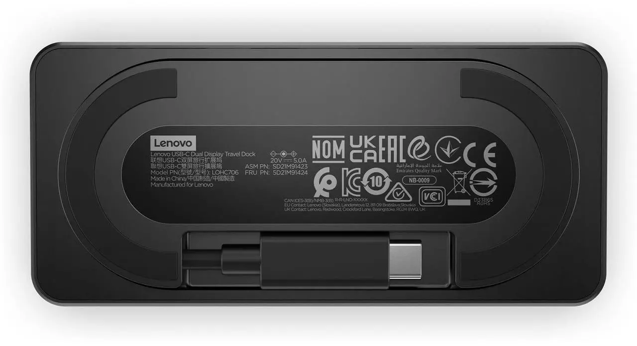 Alt view image 13 of 20 - Lenovo USB-C Dual Display Travel Dock with Adapter