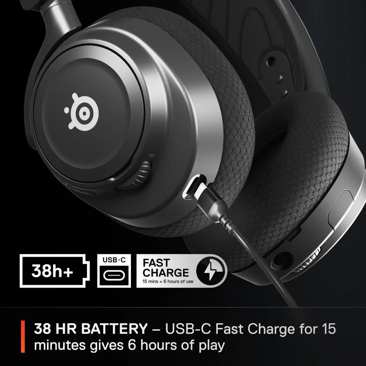 Alt view image 20 of 20 - SteelSeries Arctis Nova 7 Wireless Multi-Platform Gaming Headset — Neodymium Magnetic Drivers — 2.4GHz + Mixable Bluetooth — 38Hr USB-C Battery — ClearCast Gen2 AI Mic — PC, PS5, Switch, VR, Mobile