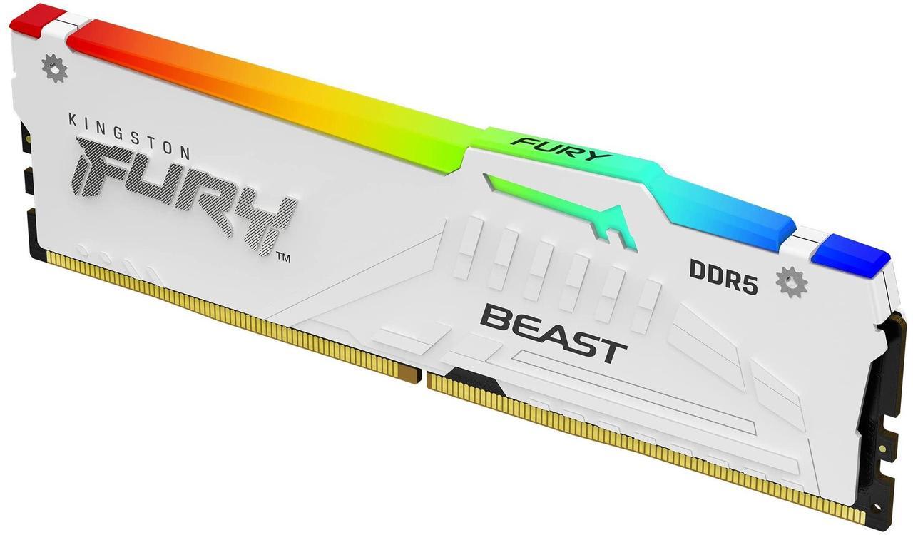 Alt view image 17 of 20 - Kingston Fury Beast White Rgb Expo 64Gb 6000Mt/S Ddr5 Cl30 Dimm Desktop Gaming Memory Kit Of 2 - Kf560C30Bweak2-64