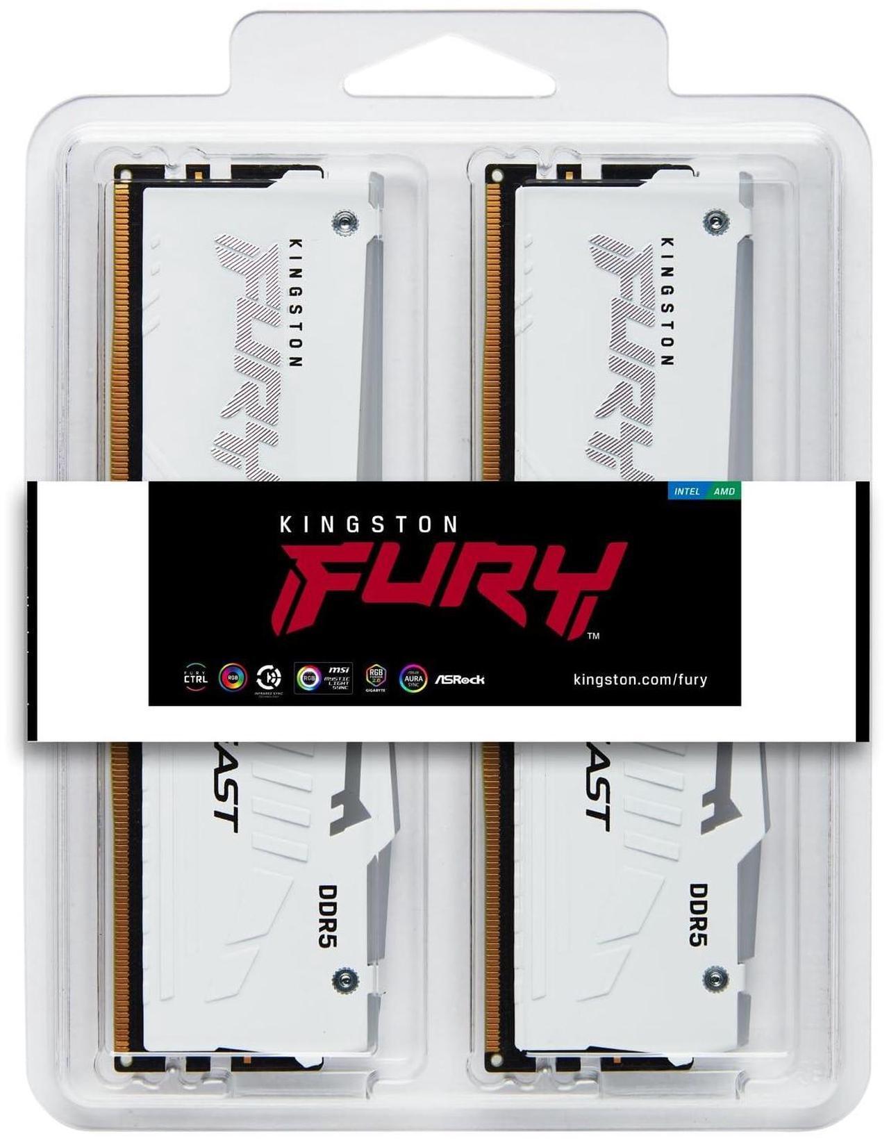 Alt view image 19 of 20 - Kingston Fury Beast White Rgb Expo 64Gb 6000Mt/S Ddr5 Cl30 Dimm Desktop Gaming Memory Kit Of 2 - Kf560C30Bweak2-64