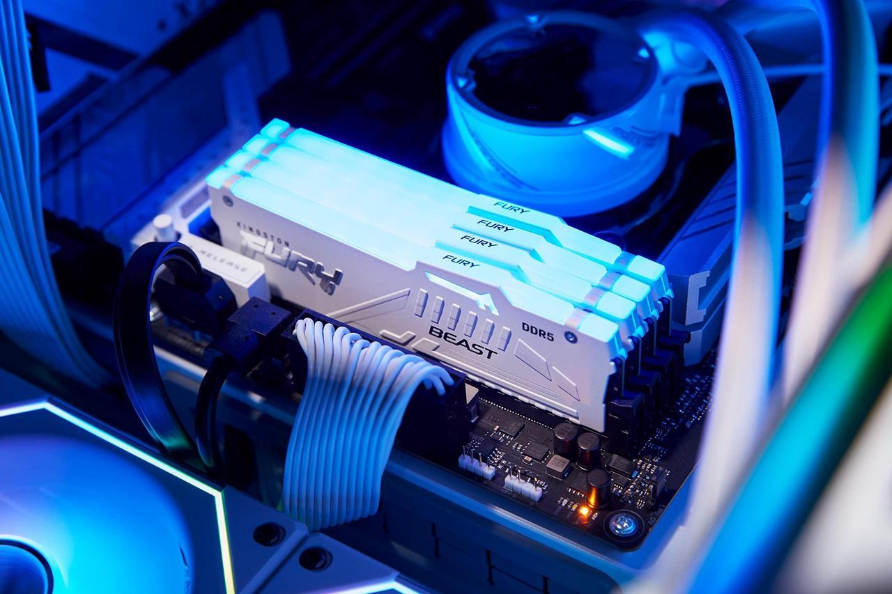 Alt view image 20 of 20 - Kingston Fury Beast White Rgb Expo 64Gb 6000Mt/S Ddr5 Cl30 Dimm Desktop Gaming Memory Kit Of 2 - Kf560C30Bweak2-64