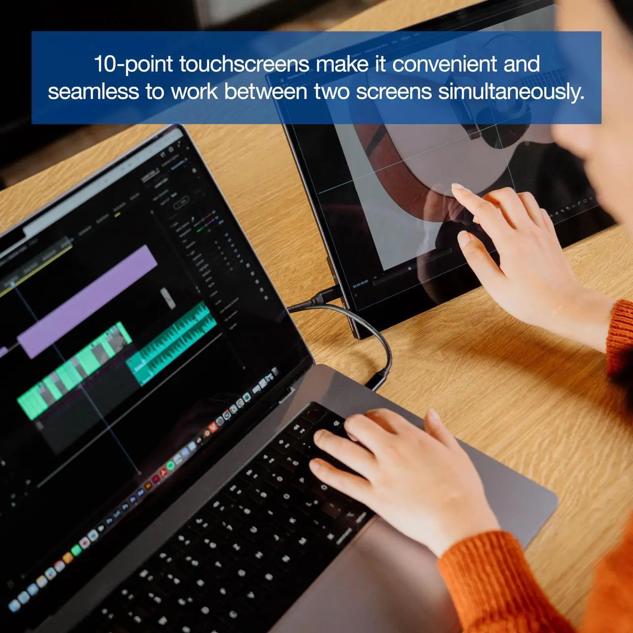 Alt view image 5 of 7 - Verbatim Portable Touchscreen Monitor Full HD 1080p 15.6" Metal Housing
