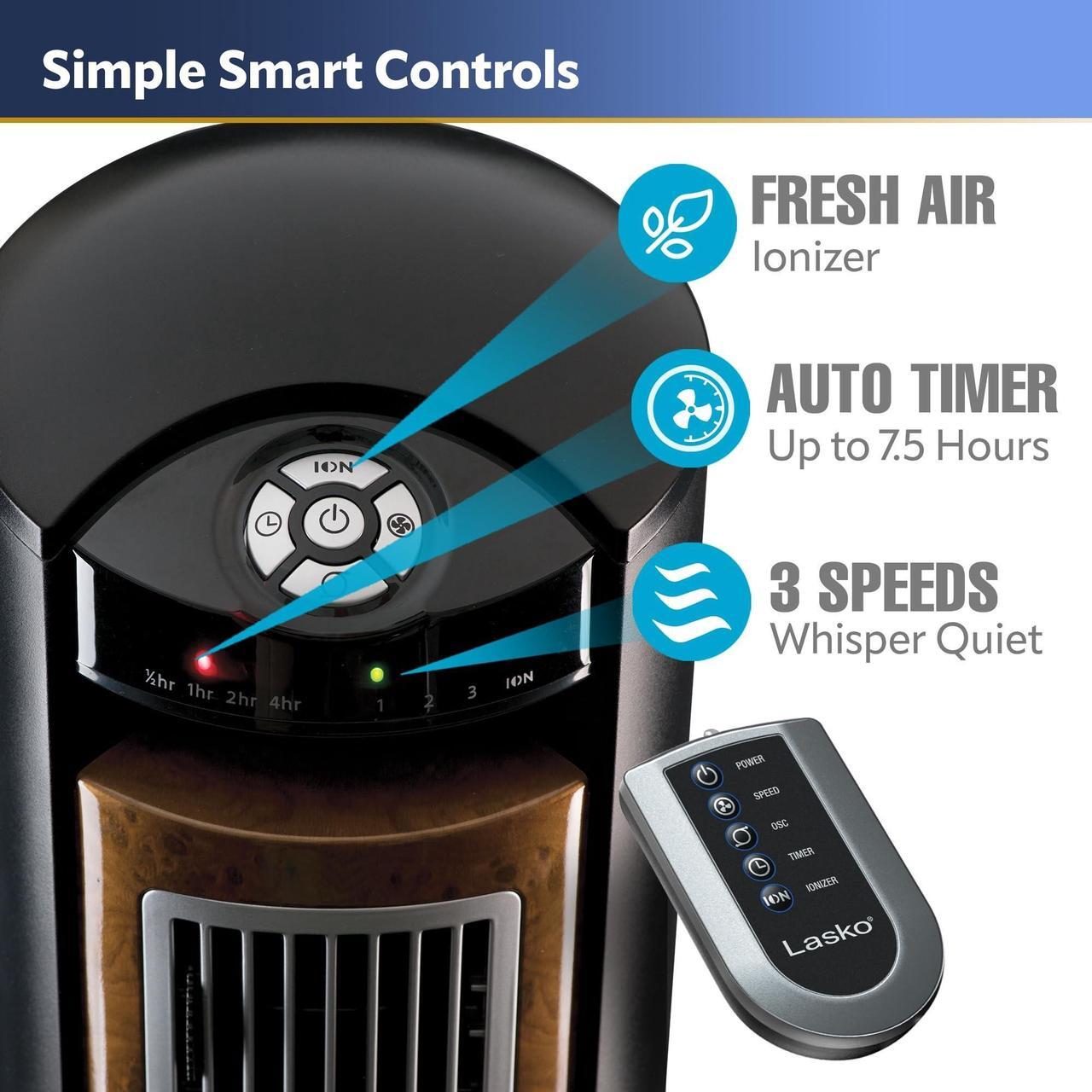Alt view image 19 of 20 - LASKO PRODUCTS T42950 42 Wind Curve Tower Fan