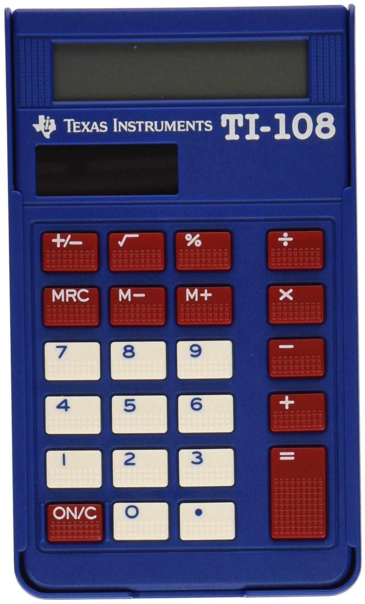 Alt view image 13 of 13 - Texas Instruments TI-108 Teacher Kit TI-108TK 8-Digit Desktop Calculator Blue TI108TK