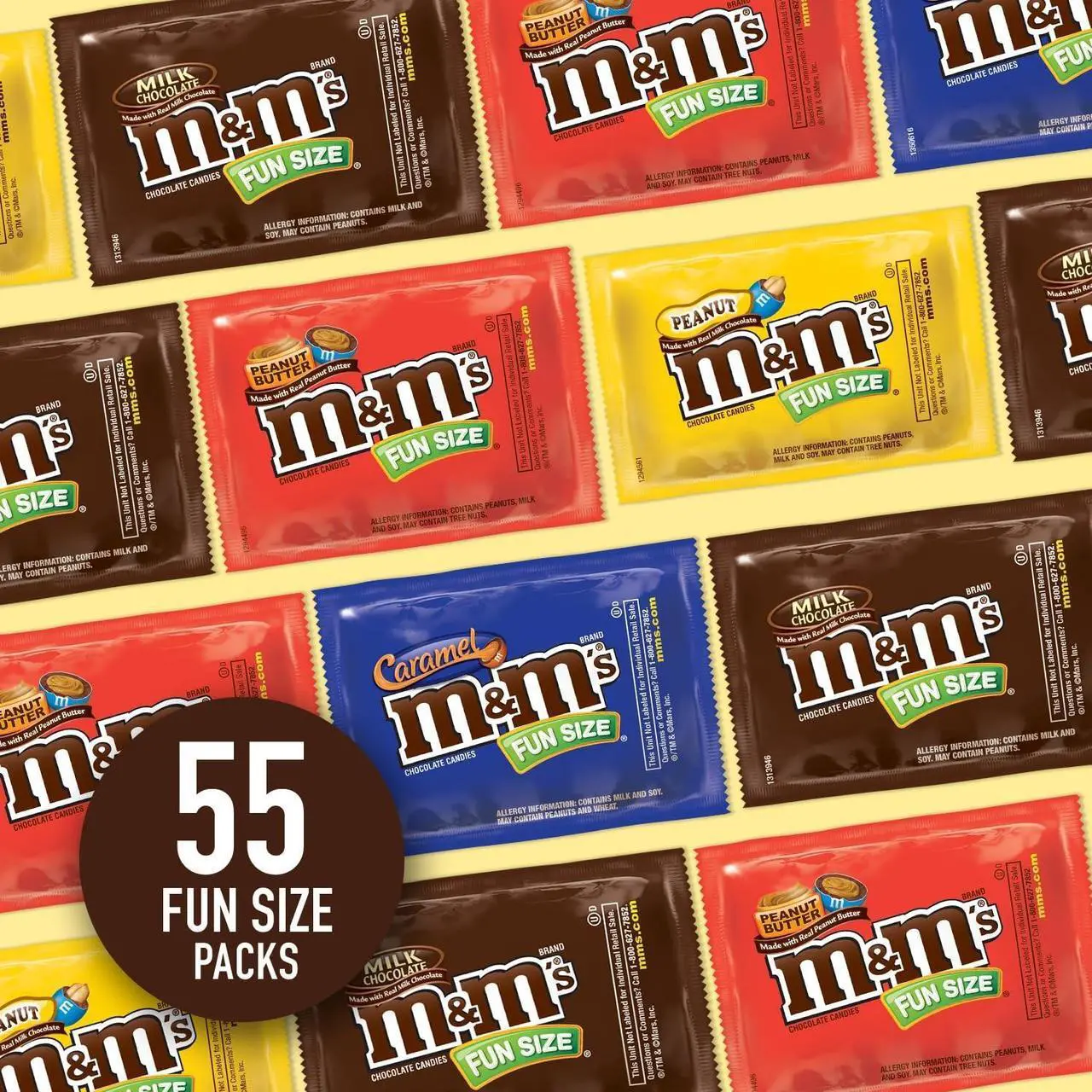 Alt view image 9 of 14 - M&M'S Fun-Size Milk Chocolate Candy Pack 19.41 oz. 35 Pieces (460668)