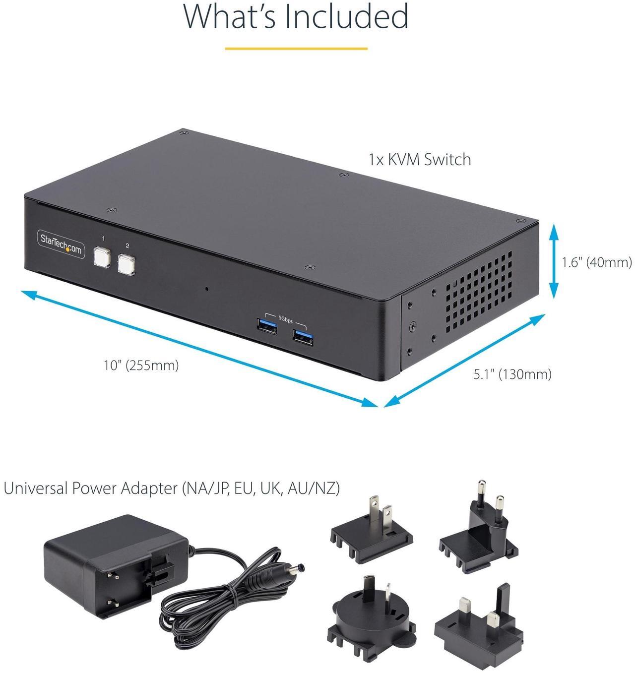 Alt view image 13 of 14 - StarTech 2-Port Dual-Monitor DisplayPort KVM Switch P2DD46A22-KVM-SWITCH