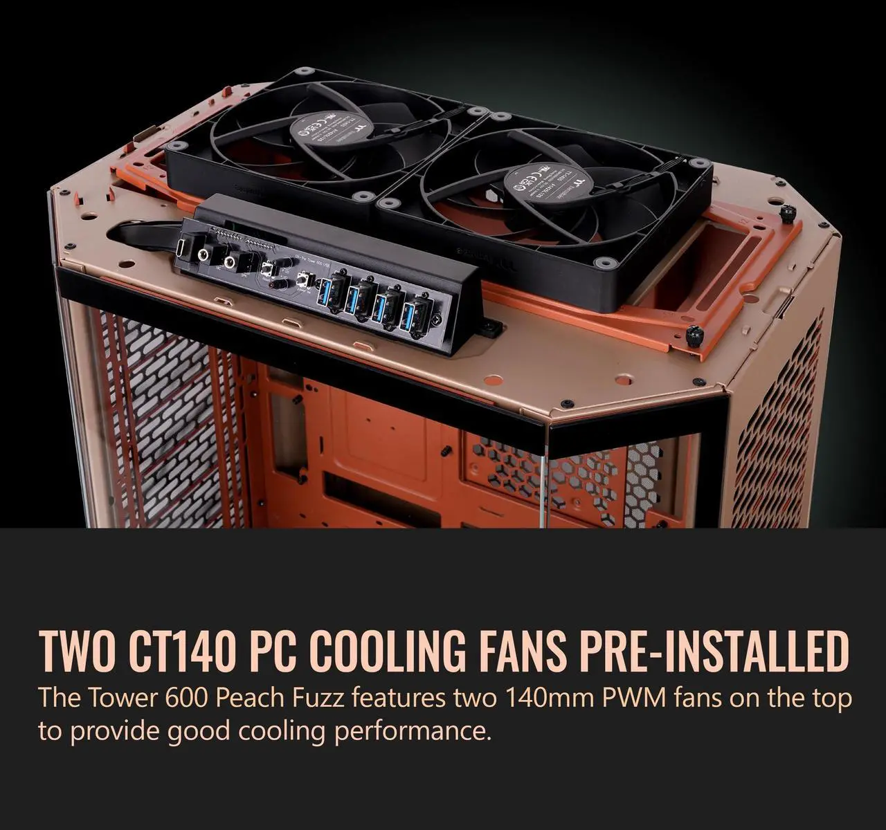 Alt view image 12 of 14 - Thermaltake Tower 600 Mid Tower; 2x140mm CT Fans Included; 420mm Radiator Support; 400mm GPU Clearance; Hidden Connector Support; Rotatable PCIe Slots; Gravel Sand; CA-1Z1-00MGWN-00
