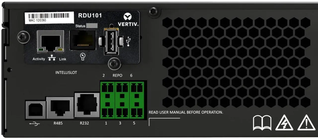 Alt view image 13 of 13 - Vertiv Liebert GXT5 2000VA 120V UPS with RDU101 SNMP/Webcard