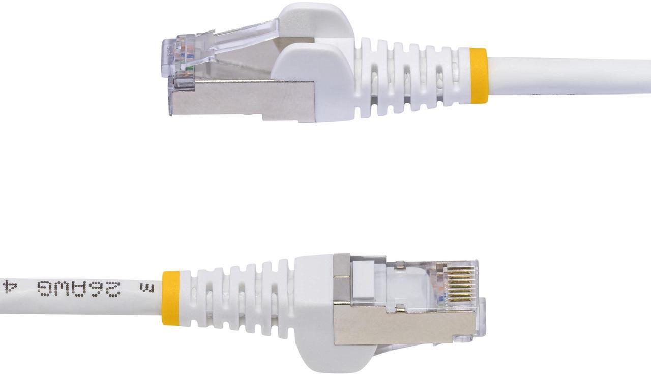 Alt view image 3 of 4 - StarTech 6in White CAT8 Ethernet Cable Snagless RJ45 25G/40G 2000MHz 100W PoE S/FTP 26AWG Pure Bare Copper LSZH Network Patch Cord NLWH6INCAT8PATCH