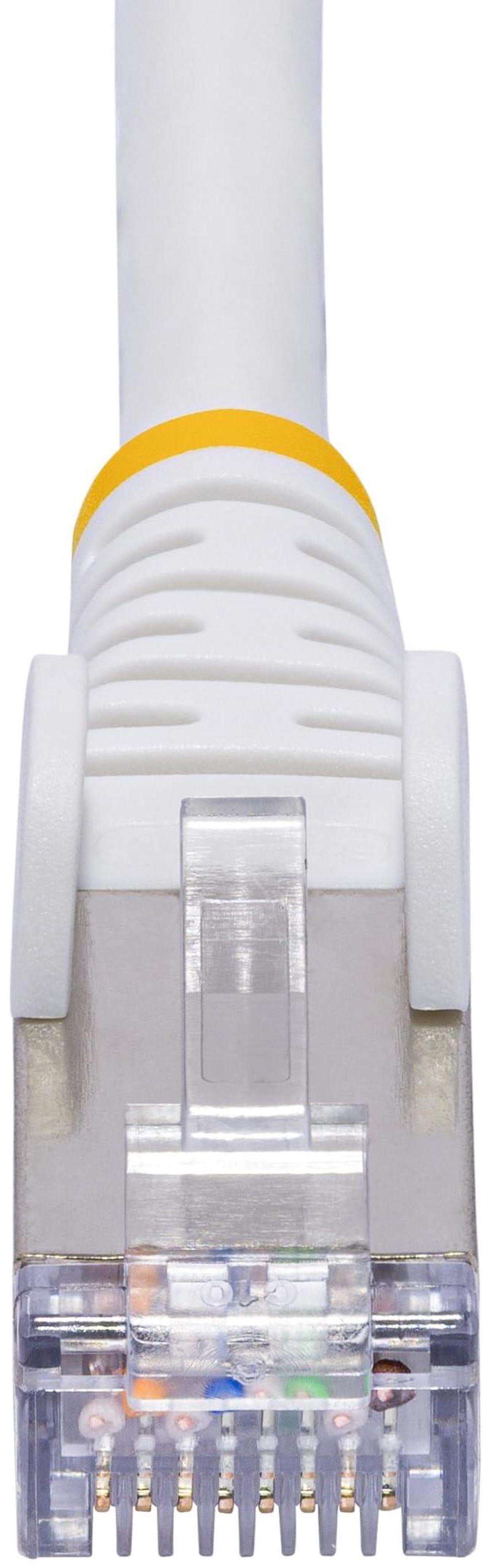 Alt view image 4 of 4 - StarTech 6in White CAT8 Ethernet Cable Snagless RJ45 25G/40G 2000MHz 100W PoE S/FTP 26AWG Pure Bare Copper LSZH Network Patch Cord NLWH6INCAT8PATCH
