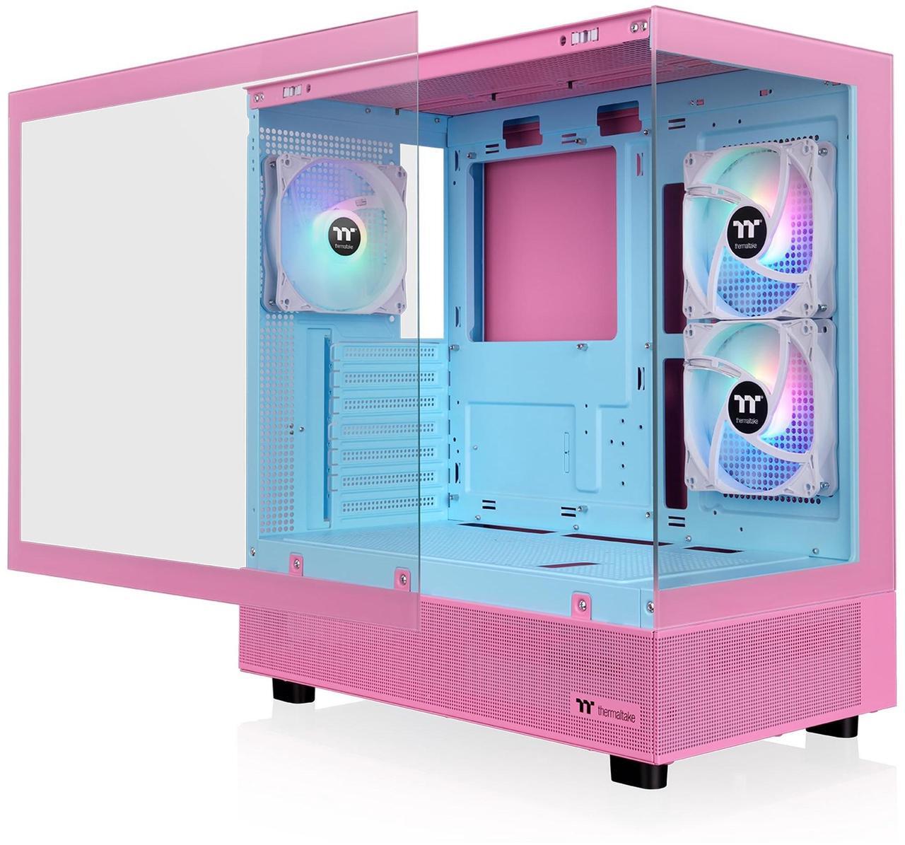 Alt view image 13 of 15 - Thermaltake View 270 Plus TG ARGB Mid Tower Chassis; 3x120mm ARGB Lite Fans Included; 360mm Radiator Support; 420mm GPU Clearance; 180mm Air Cooler Max Height; Bubble Pink; CA-1Y7-00MAWN-00