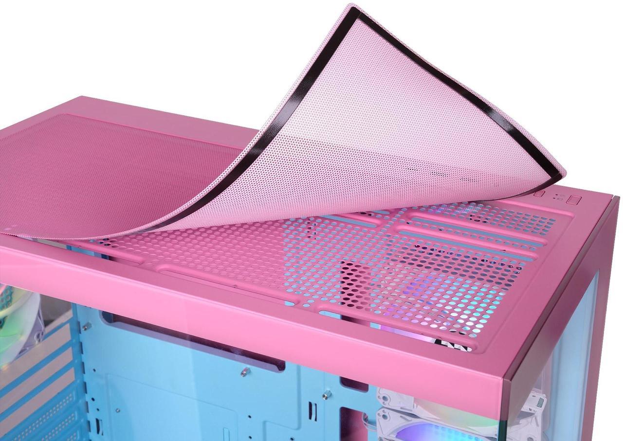 Alt view image 15 of 15 - Thermaltake View 270 Plus TG ARGB Mid Tower Chassis; 3x120mm ARGB Lite Fans Included; 360mm Radiator Support; 420mm GPU Clearance; 180mm Air Cooler Max Height; Bubble Pink; CA-1Y7-00MAWN-00