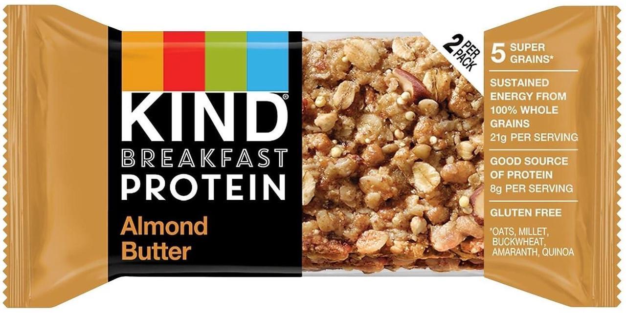 Alt view image 9 of 14 - KIND Gluten-Free Almond Butter Protein Breakfast Bar 0.88 oz. 6 Bars/Box (41935) PHW41935