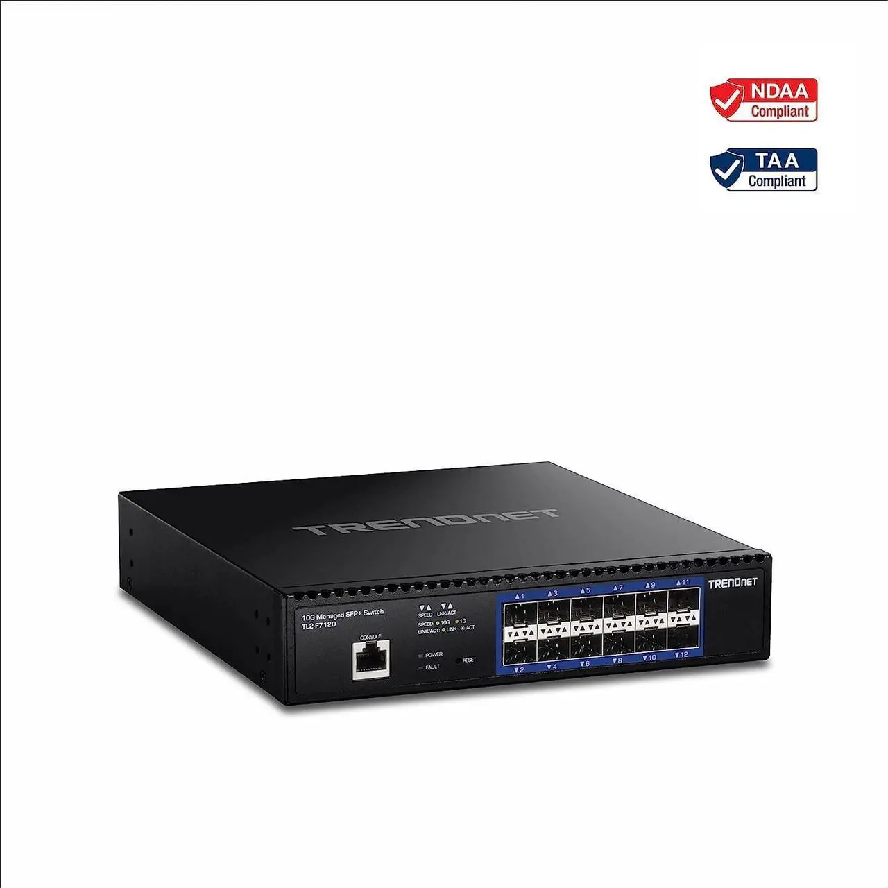 Alt view image 12 of 14 - TRENDnet  TL2-F7120, 12-Port 10G Layer 2 Managed SFP+ Switch