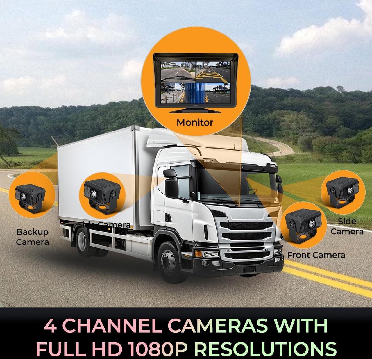 Alt view image 17 of 20 - GekoGear 4 Channel 1080P Dash Cam For Trucks With a 10.1" IPS Screen