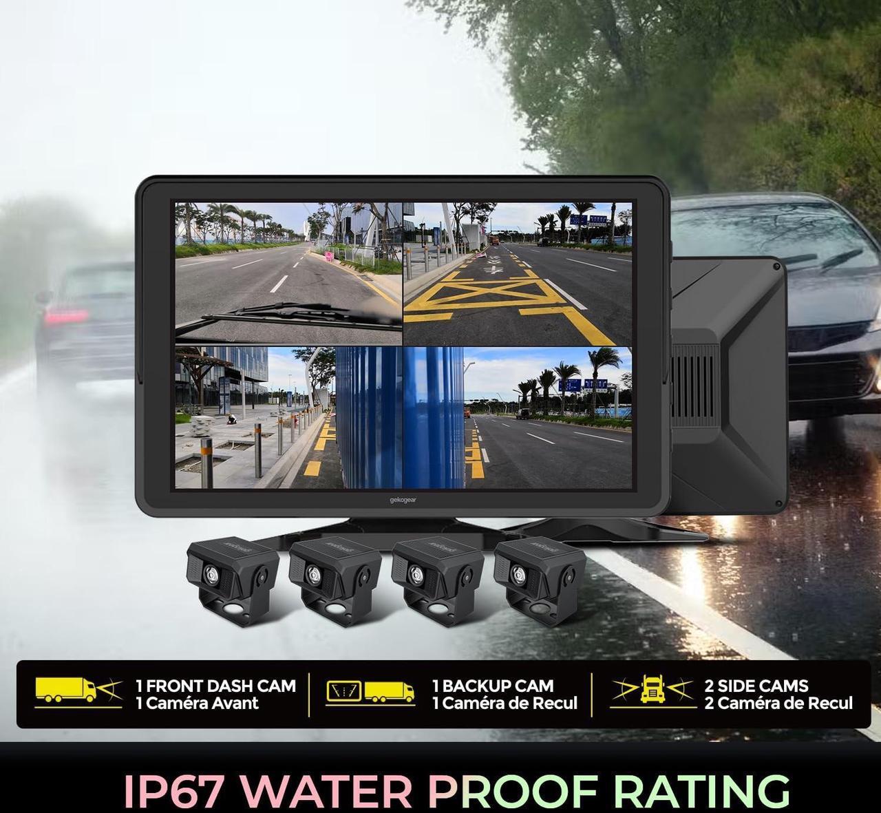 Alt view image 20 of 20 - GekoGear 4 Channel 1080P Dash Cam For Trucks With a 10.1" IPS Screen