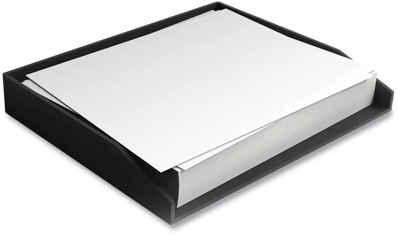 Main image of TruRed Side-Load Stackable Plastic Document Tray Black 2/Pack TR55289