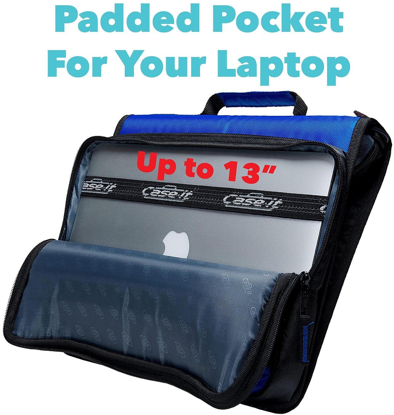 Alt view image 11 of 14 - Case-it Universal 2-Inch 3-Ring Zipper Binder, Holds 13 Inch Laptop, Black, LT-007-BLK