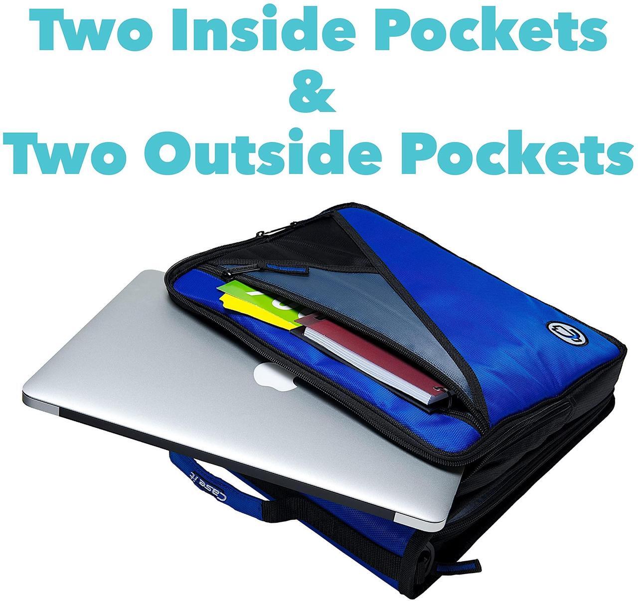 Alt view image 12 of 14 - Case-it Universal 2-Inch 3-Ring Zipper Binder, Holds 13 Inch Laptop, Black, LT-007-BLK