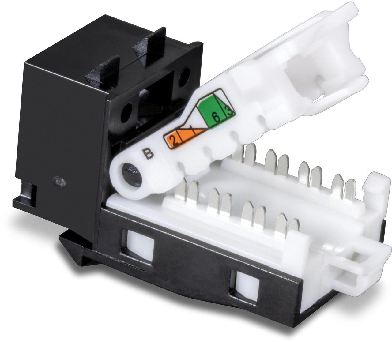 Alt view image 13 of 15 - TRENDnet Cat6 RJ45 Keystone Jack 50-Pack Bundle, Compatible With Cat5,Cat5e,Cat6 Cabling, Use With The TC-KP24 Or TC-KP48 Blank Keystone Patch Panels (Sold Separately), Black, TC-K50C6BK