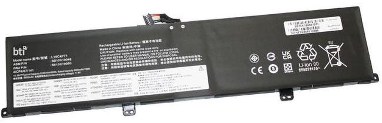 Alt view image 2 of 2 - BTI 5B10X19049-BTI 4-cell 15.36V Li-Ion Notebook Battery for LENOVO THINKPAD P1 GEN 3 20TH / P1 GEN 3 20TJ / X1 EXTREME 3RD GEN 20TK / X1 EXTREME 3RD GEN 20TL