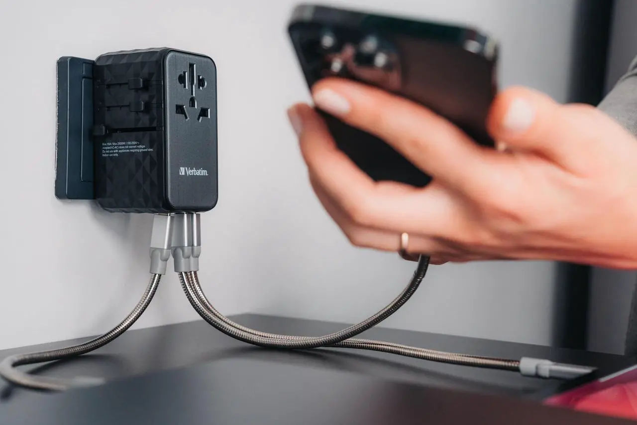 Alt view image 12 of 14 - Verbatim UTA-06 Gan III Universal Travel Adapter 100W - USB-C, USB-A - 100 W - 120 V AC, 230 V AC Input