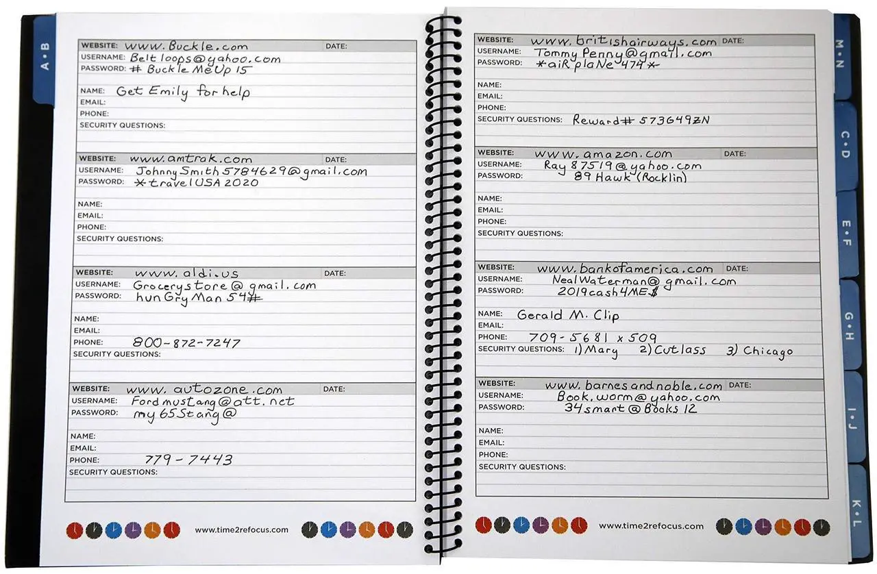 Alt view image 16 of 18 - Re-Focus the Creative Office Large Password Keeper Book, 7.5x10", Black